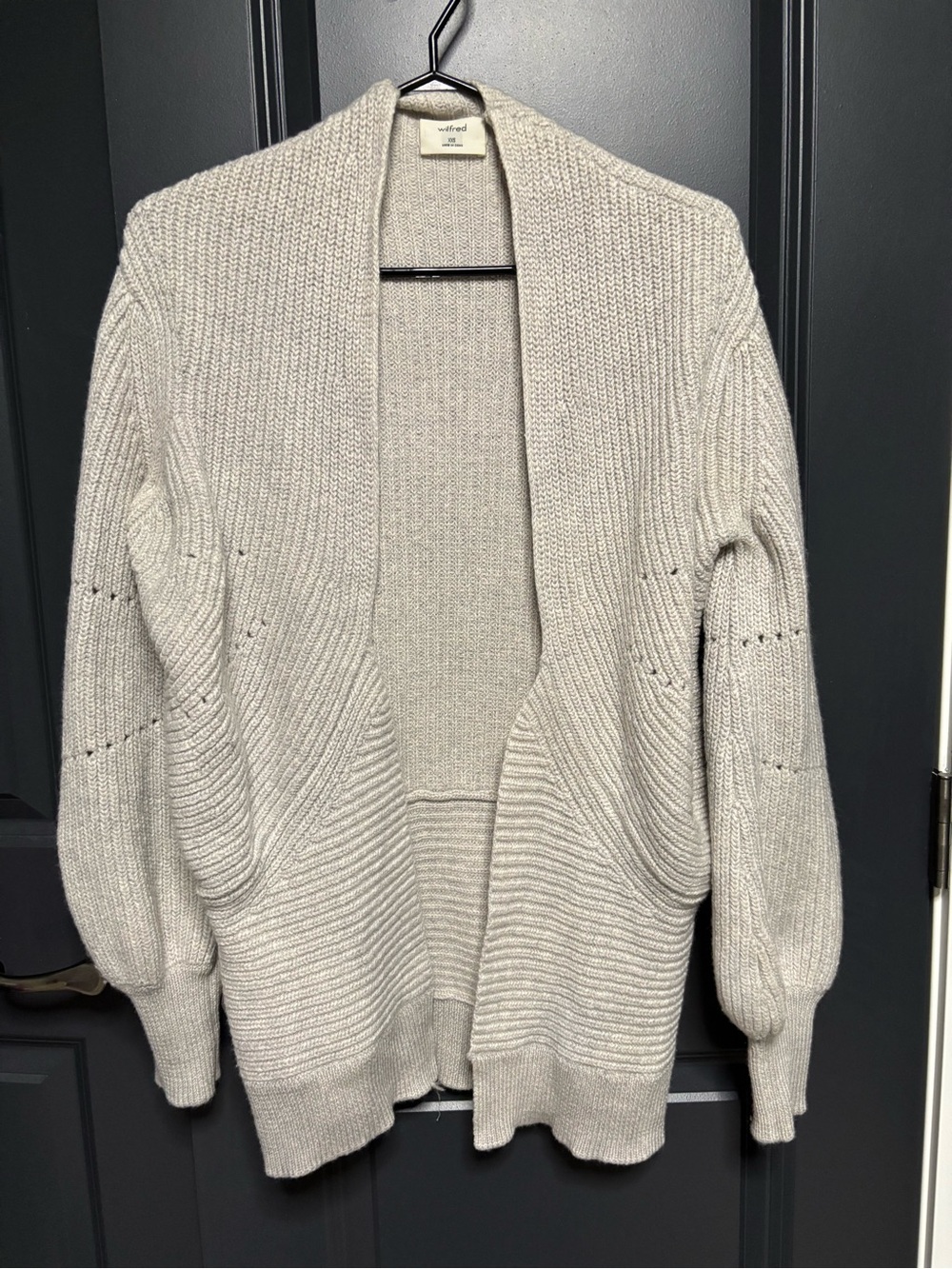 Wilfred Open-Front Cream Knit Cardigan